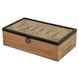 Wooden Sewing Box, Parisian Vintage, Scissors