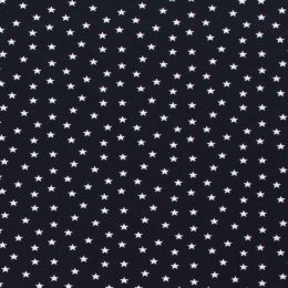 Cotton Rich Jersey Fabric | Star Navy Blue