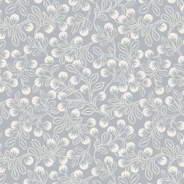 Secret Winter Garden Flannel Lewis & Irene | Snowberries Grey