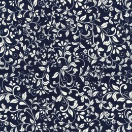 Floral Blender Fabric | Navy