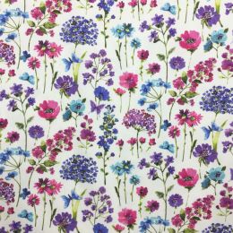 7oz Printed Denim Fabric | Flower Meadow