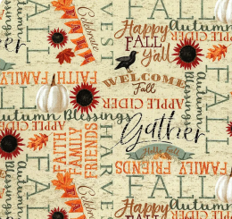 Happy Fall Fabric | Autumn Words