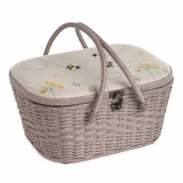 Sewing Box: Wicker Basket: Appliqué: Linen Bee