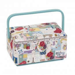 Sewing Box (M): PVC Handle: Sew Retro