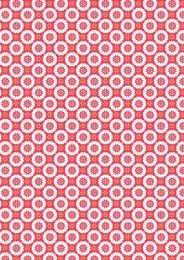 Hygge Christmas Fabric | Heart Snowflake Red