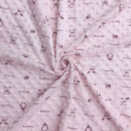 Premium Dimple Fleece Print & Script | Pink