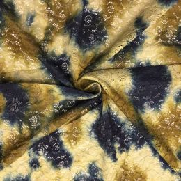 Cotton Lace Batik Fabric | Blue/Sage