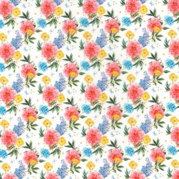 Cotton Print Fabric | Posy White