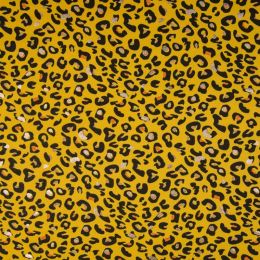 Cotton Rich Jersey Fabric | Foil - Panther Saffron
