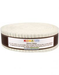Kona Cotton Fabric Skinny Strips | Solids Snow