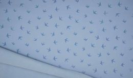 Magic Soft Shell Fleece Fabric | Birds Dusty Blue