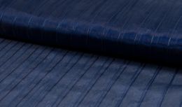 Ribbed Stripe Organza Fabric | Royal Blue