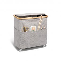 Fold & Store Box Multi, Canvas & Bamboo, foldable with castors - Prym - 612055
