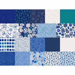 Lewis & Irene Porcelain & Seaglass Fabric | Fat Quarter Pack All Designs