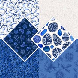 Lewis & Irene Porcelain & Seaglass Fabric | Fat Quarter Pack 1