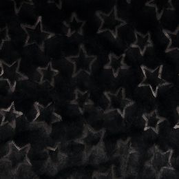 Fun Faux Fur Fabric | Universe Sequin Star Black