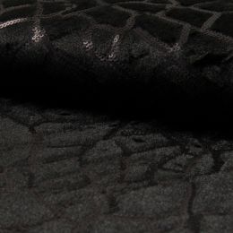 Fur With Sequins Fabric | Animal Print Black