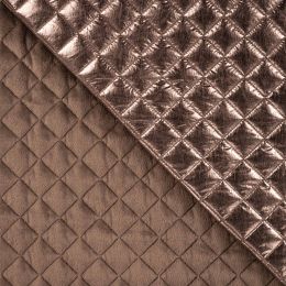 Quilted Coating Fabric Creased | Crosshatch Rose Gold