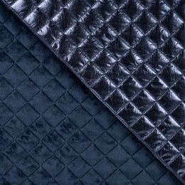 Quilted Coating Fabric Creased | Crosshatch Blue
