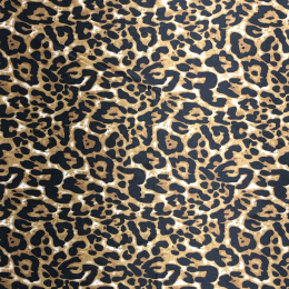 Satin Animal Print Fabric | Leopard Rosettes