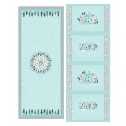 Christmas Panel | Snow Day Table Centre & Placemats Icy Blue