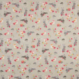 Spring Animals Cotton Fabric | Sand