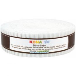 Kona Cotton Fabric Skinny Strips | Solids White