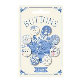 Tilda Something Blue Buttons | 8pcs Light
