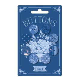 Tilda Something Blue Buttons | 8pcs Dark