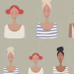 Tilda Me & My Friends Fabric | Khaki