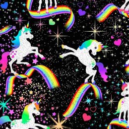 Timeless Treasures Space Fabric | Unicorn Glitter