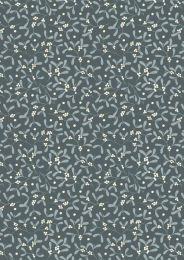 Winter In Bluebell Wood Fabric | Mistletoe Dark Blue