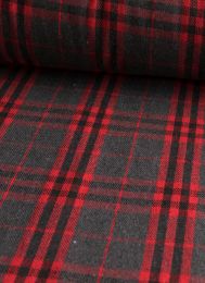 Wool Blend Fabric | Check Red