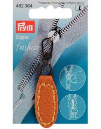 Prym Zip Puller | Imt. Leather Oval Tab - Mustard